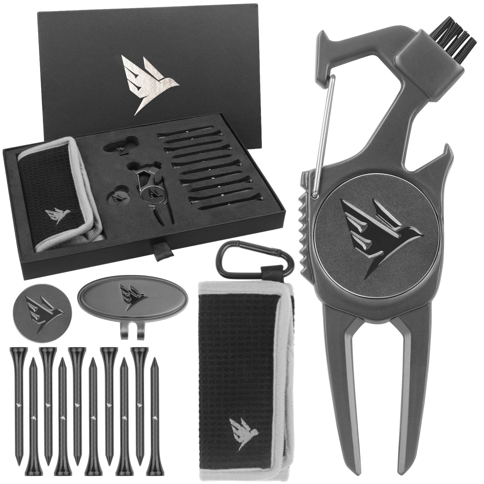 SWIFTEE Premium Golf Gift Set – 7-in-1 Multi Tool, Tees, Ball Marker & Towel