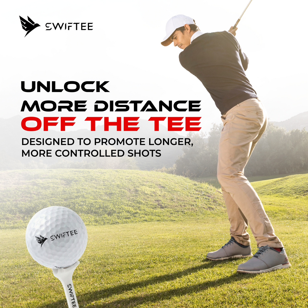 SWIFTEE 5° Golf Tees 80mm – Premium Low Resistance Golf Tees 10 Pack for Increased Distance & Stability