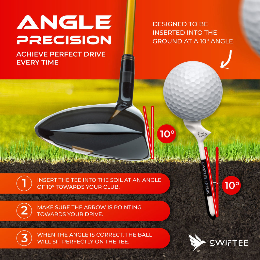 SWIFTEE 10° Premium Golf Tees 83mm – Green 10 Pack Performance Tees