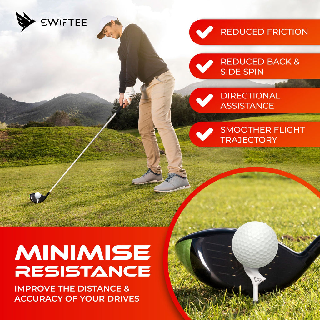 SWIFTEE 10° Premium Golf Tees 83mm – Green 10 Pack Performance Tees