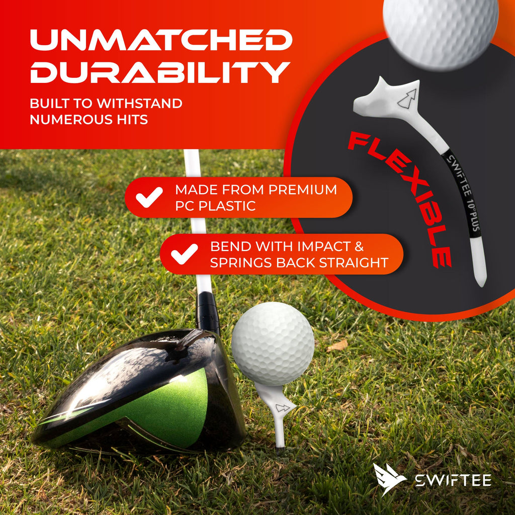 SWIFTEE 10° Premium Golf Tees 83mm – Green 10 Pack Performance Tees