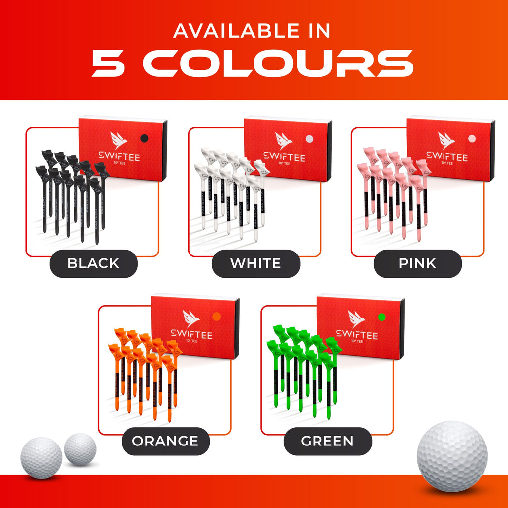 SWIFTEE 10° Premium Golf Tees 83mm – Green 10 Pack Performance Tees