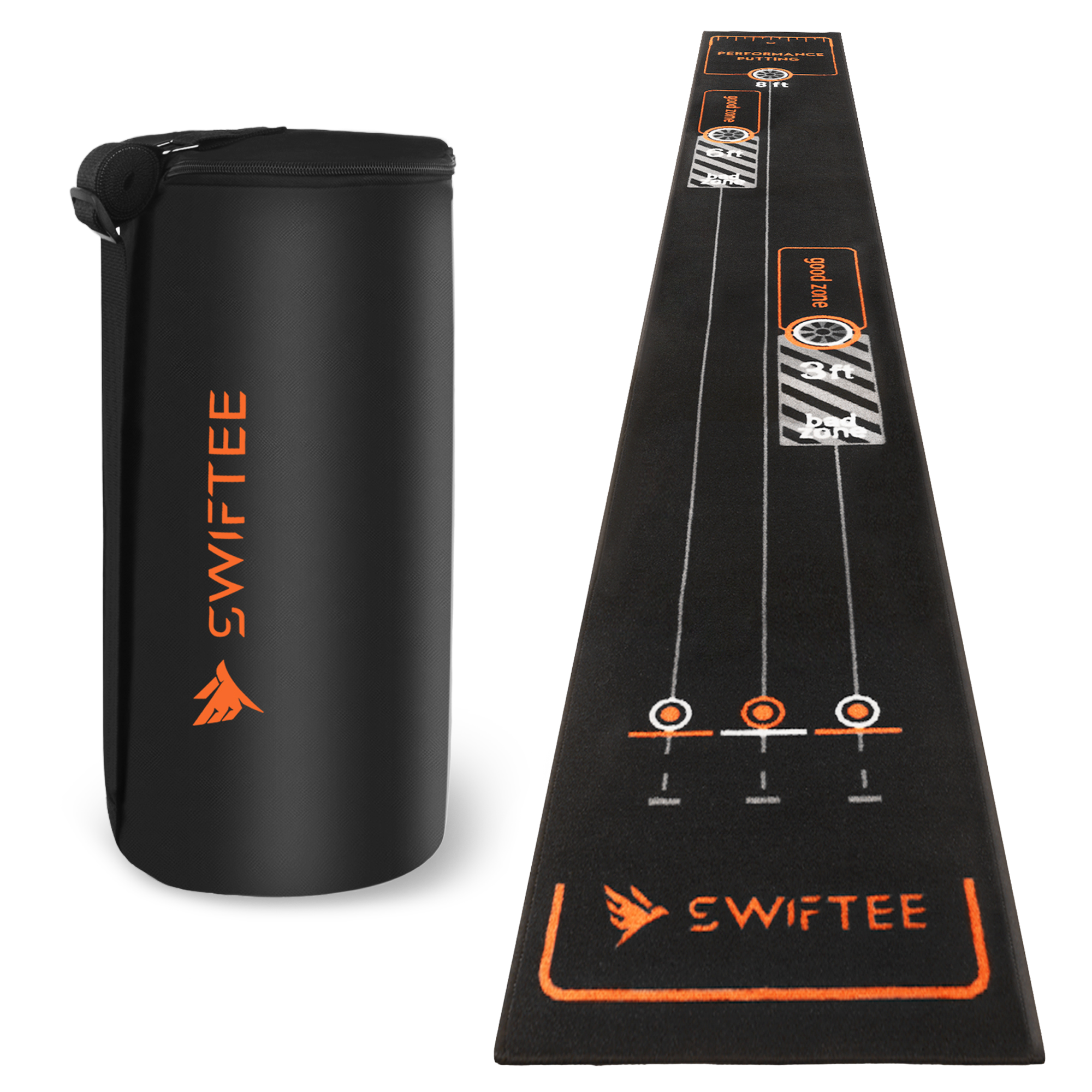 SWIFTEE 3m Golf Putting Mat – Straight Line Trainer & Distance Target Practice Aid