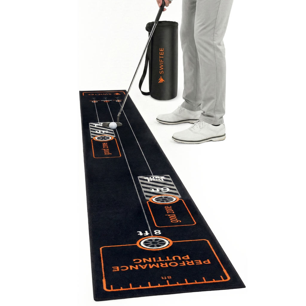 SWIFTEE 3m Golf Putting Mat – Straight Line Trainer & Distance Target Practice Aid