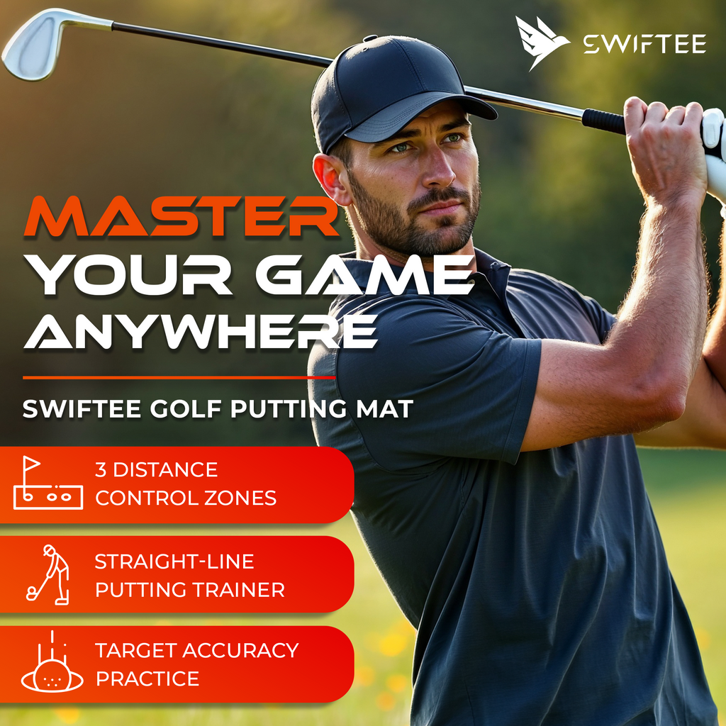 SWIFTEE 3m Golf Putting Mat – Straight Line Trainer & Distance Target Practice Aid